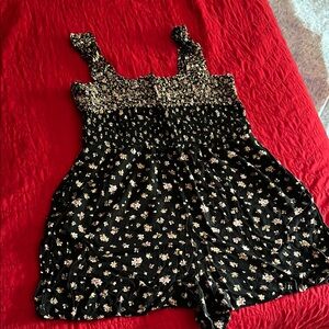 American Eagle Black Smocked Romper
